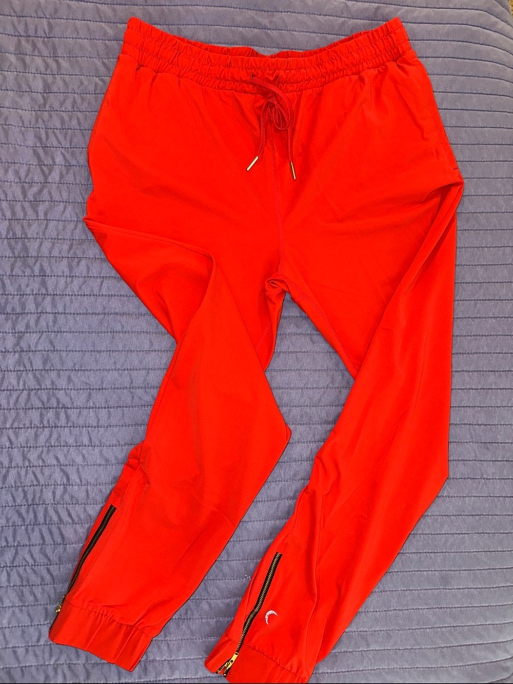 ZYIA Bright Red Track Joggers with Ankle Zippers